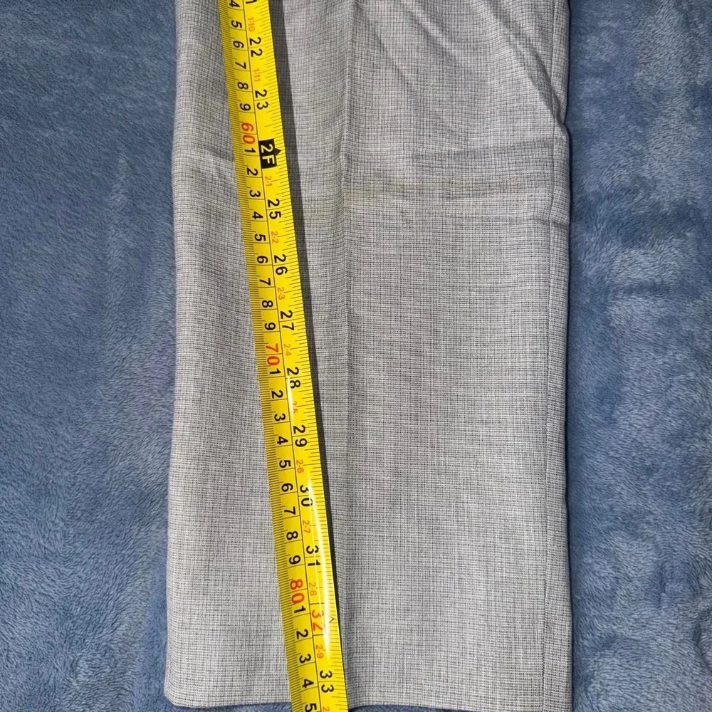 Zara gray checkered pants with thin white pinstripes